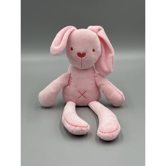 Earth Mama Pink Bunny Rabbit Plush X On Tummy 13” Stuffed Animal - Picture 1 of 6